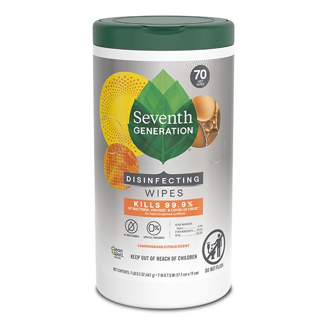 Disinfecting Wipes in Lemongrass Citrus for Home Cleaning