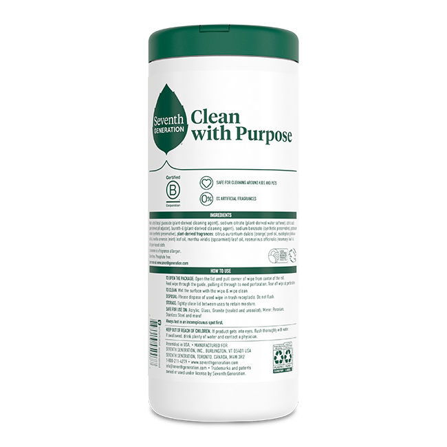 Multi-Surface Wipes in Garden Mint for Home Cleaning