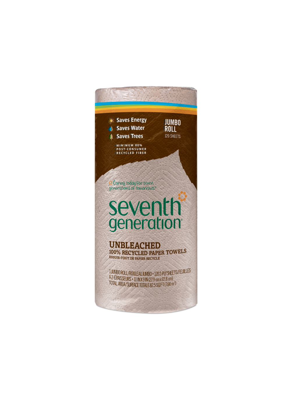 100% Recycled Paper Towels Unbleached for Daily Household Care