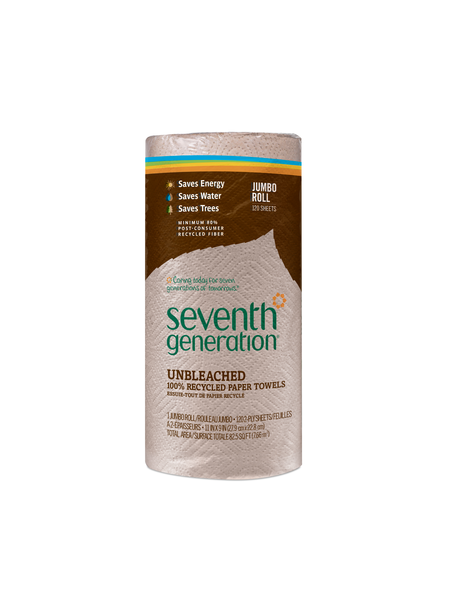 100% Recycled Paper Towels Unbleached for Daily Household Care