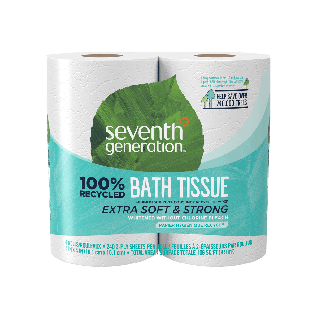 100% Recycled Bathroom Tissue 2-ply for Bathroom Care - 4 Rolls / 12 Rolls / 24 Rolls