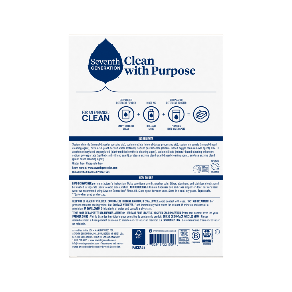 Dishwasher Detergent Powder for Kitchen Cleanup - Free & Clear