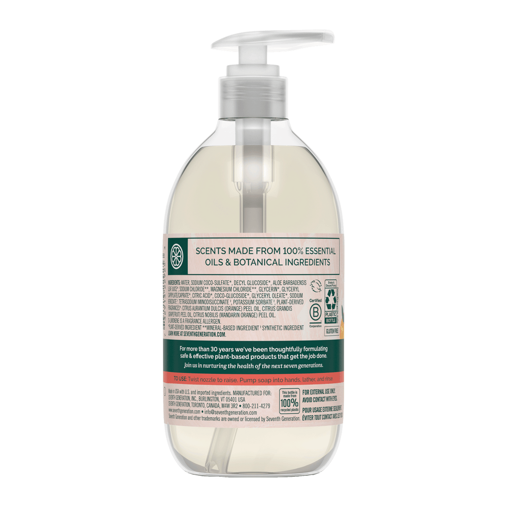 Hand Wash in Mandarin Orange & Grapefruit for Daily Hand Washing