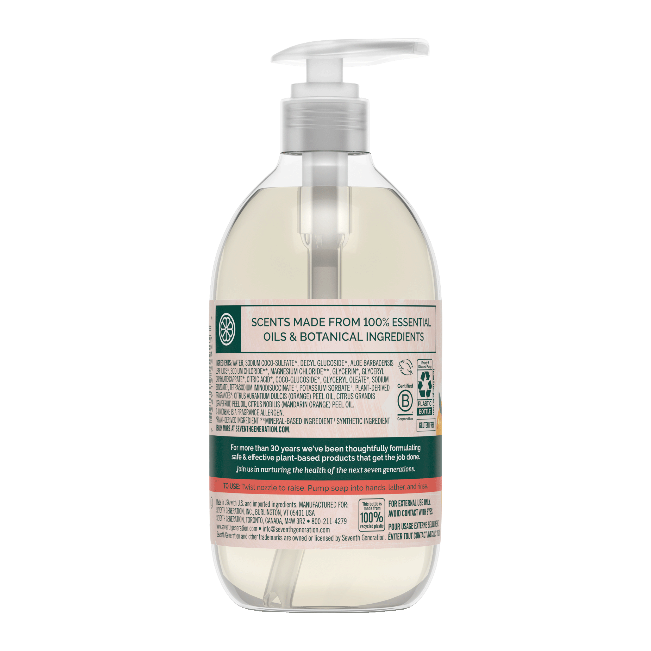 Hand Wash in Mandarin Orange & Grapefruit for Daily Hand Washing