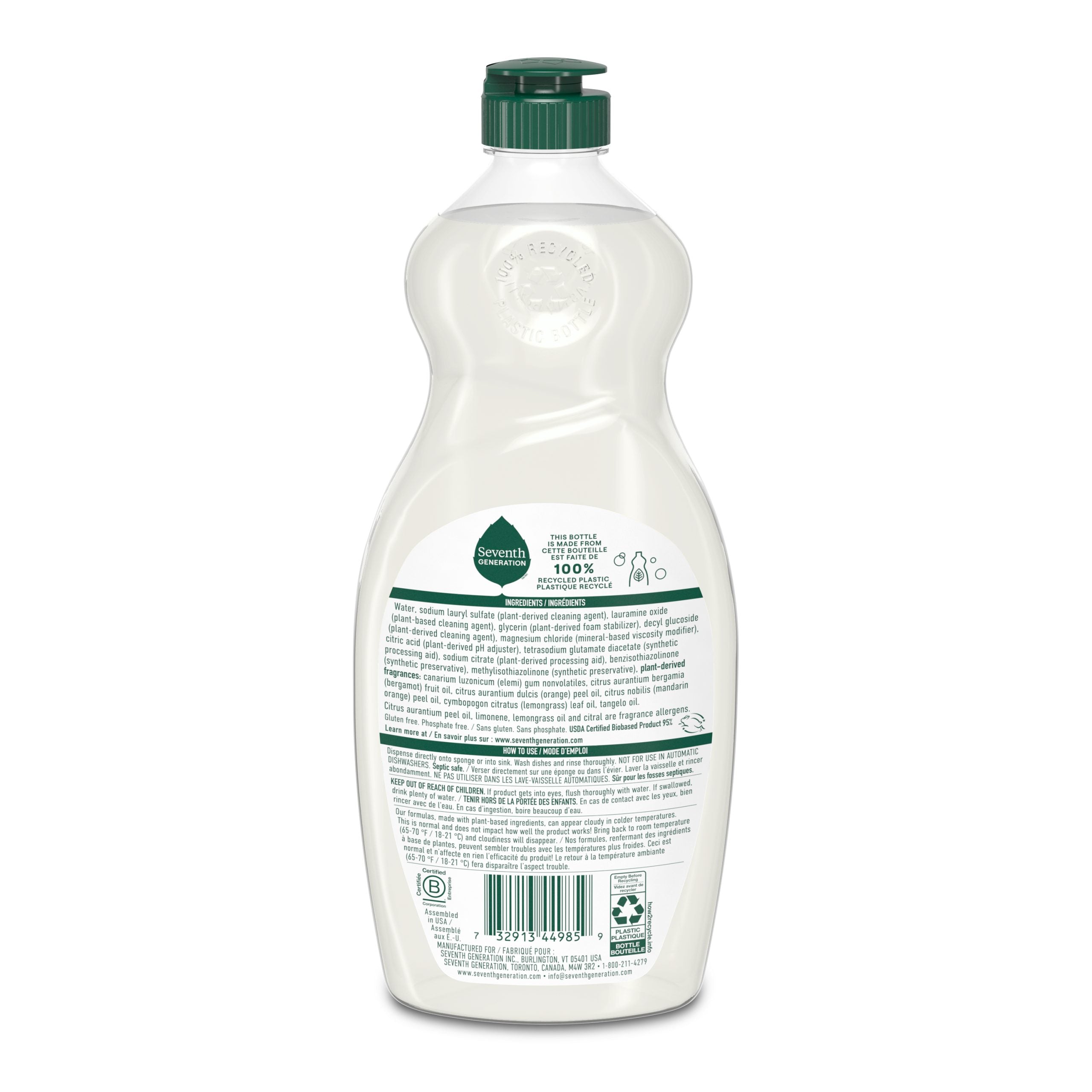 Dish Soap in Clementine Zest & Lemongrass for Kitchen Cleanup