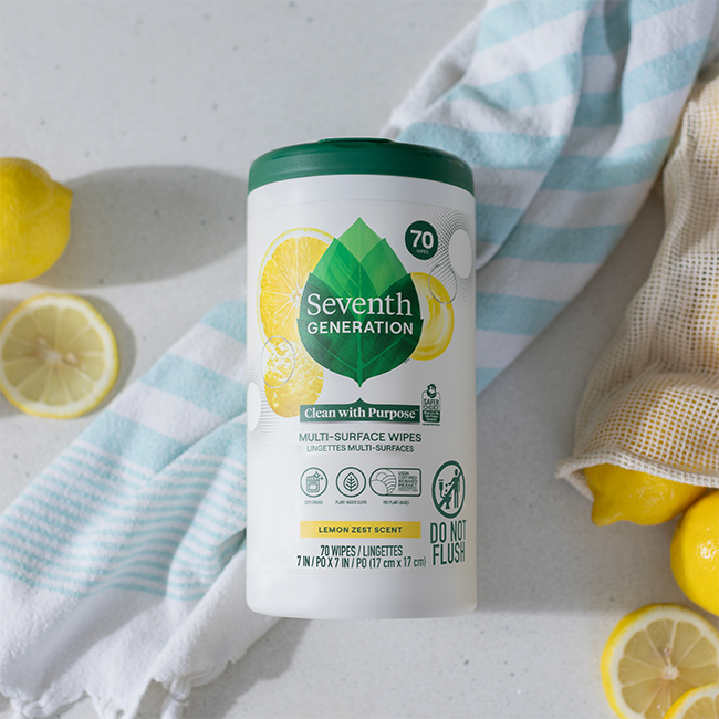 Multi-Surface Wipes in Lemon Zest for Home Cleaning