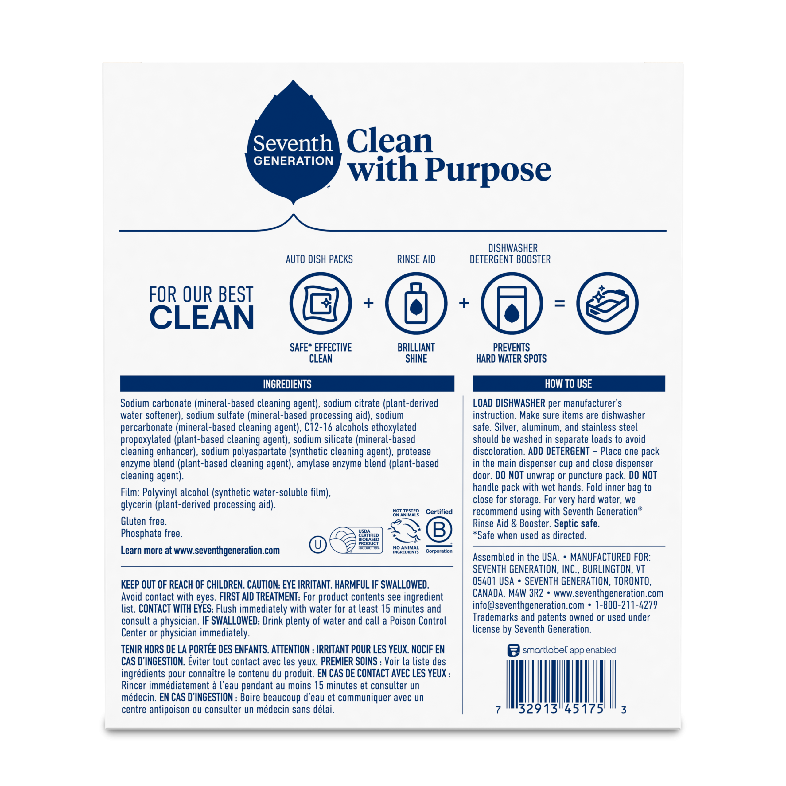 Dishwasher Detergent Packs for Kitchen Cleanup - Free & Clear