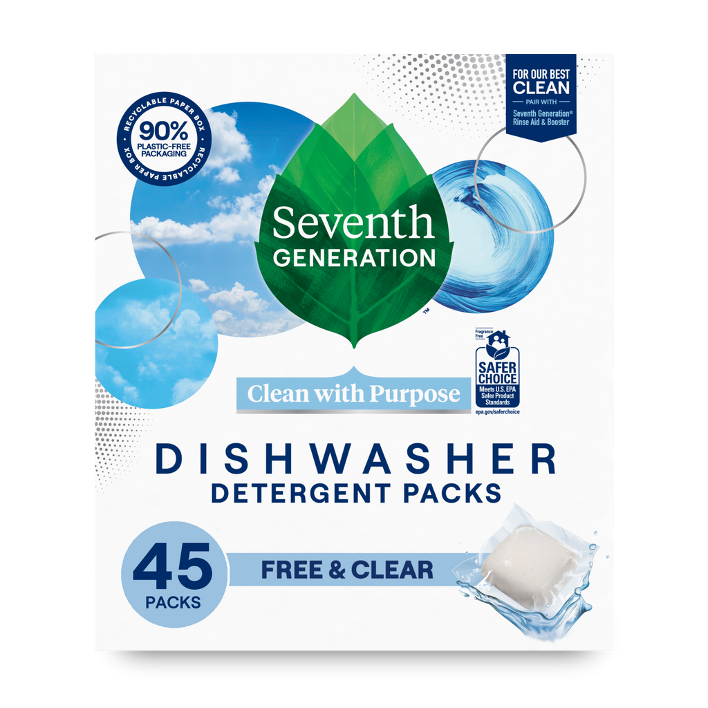 Dishwasher Detergent Packs for Kitchen Cleanup - Free & Clear