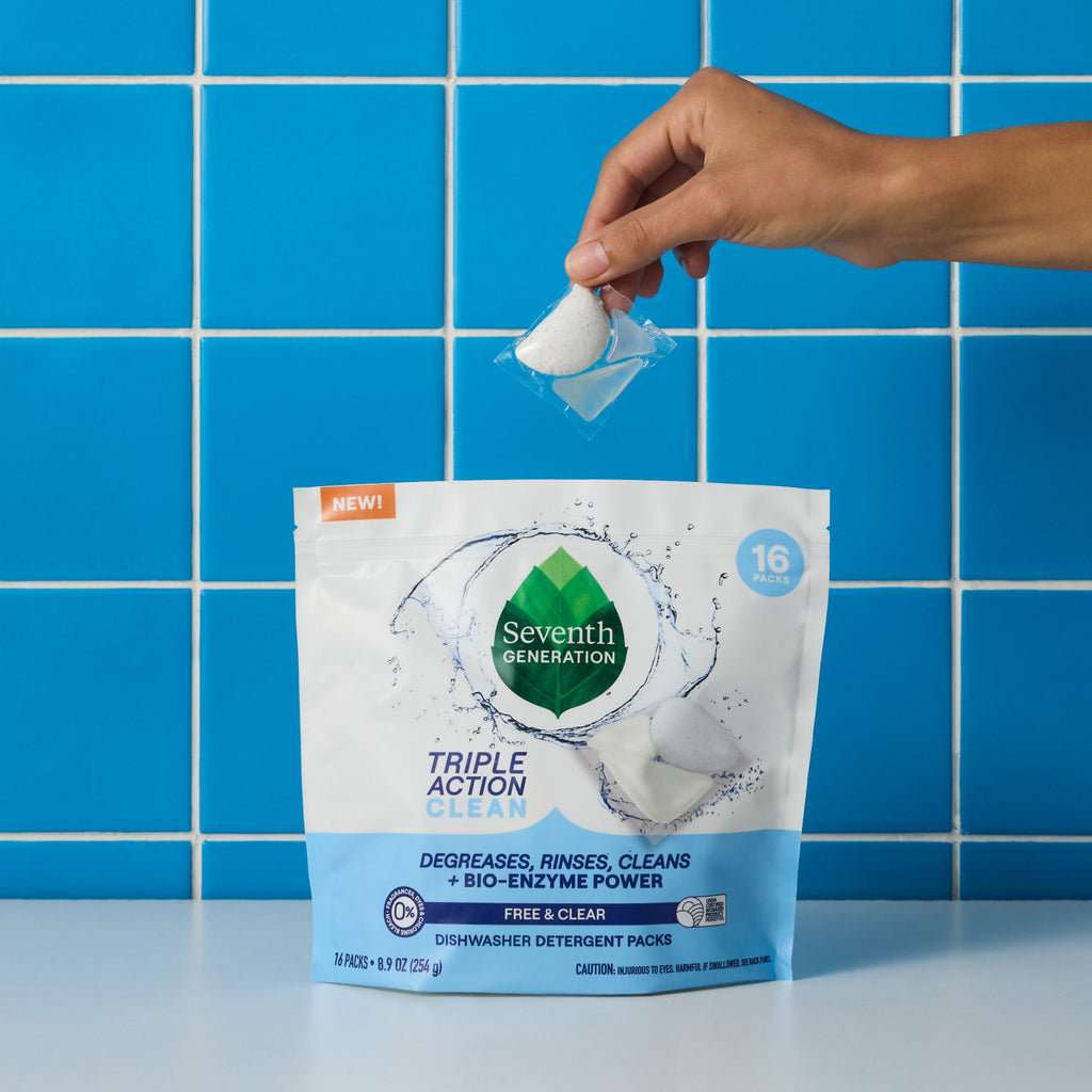 Multi-Chamber Dishwasher Detergent Packs for Kitchen Cleanup - Free & Clear