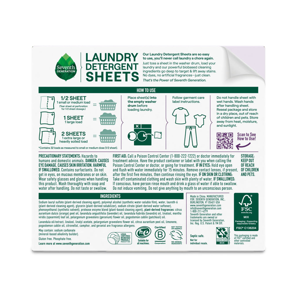 Laundry Detergent Sheets in Fresh Lavender for Laundry Day