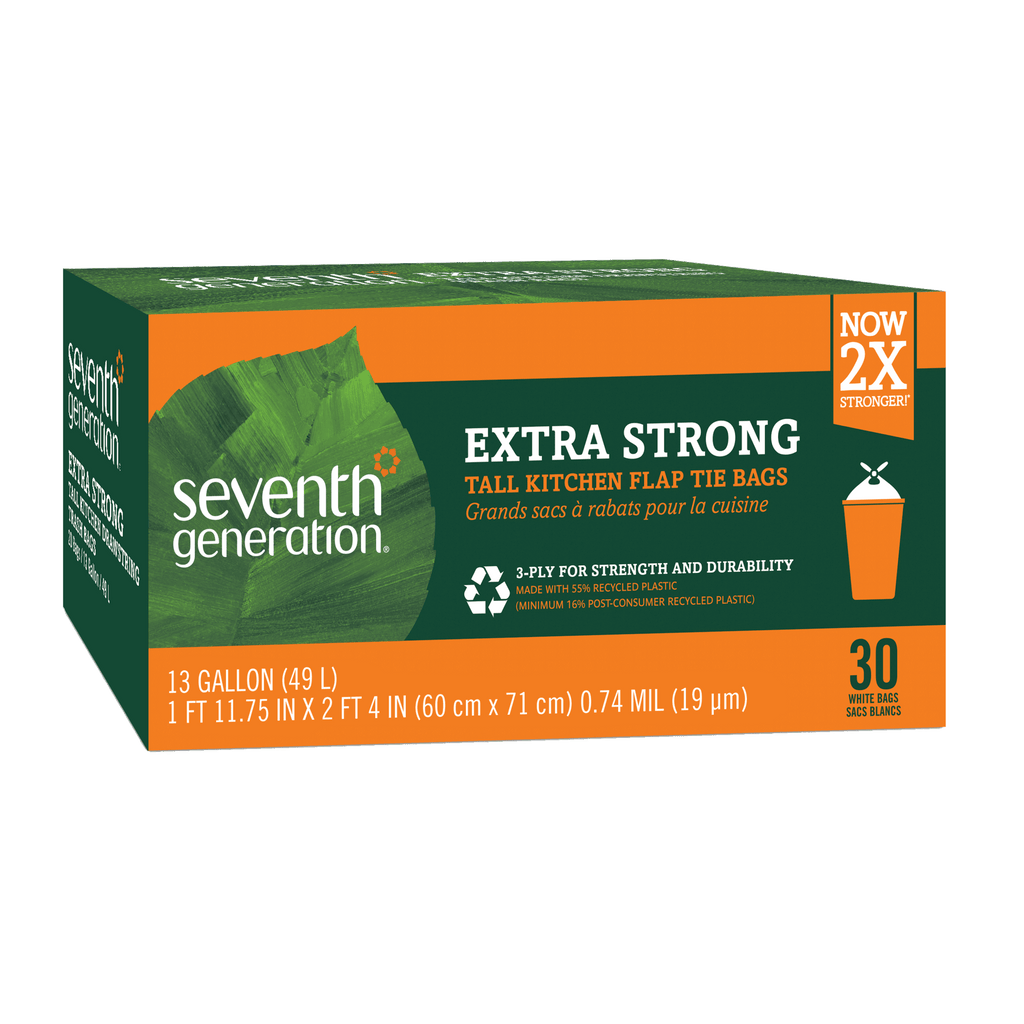 Extra Strong Tall Kitchen Flap Tie Trash Bags for Daily Kitchen Use - 13 gallon