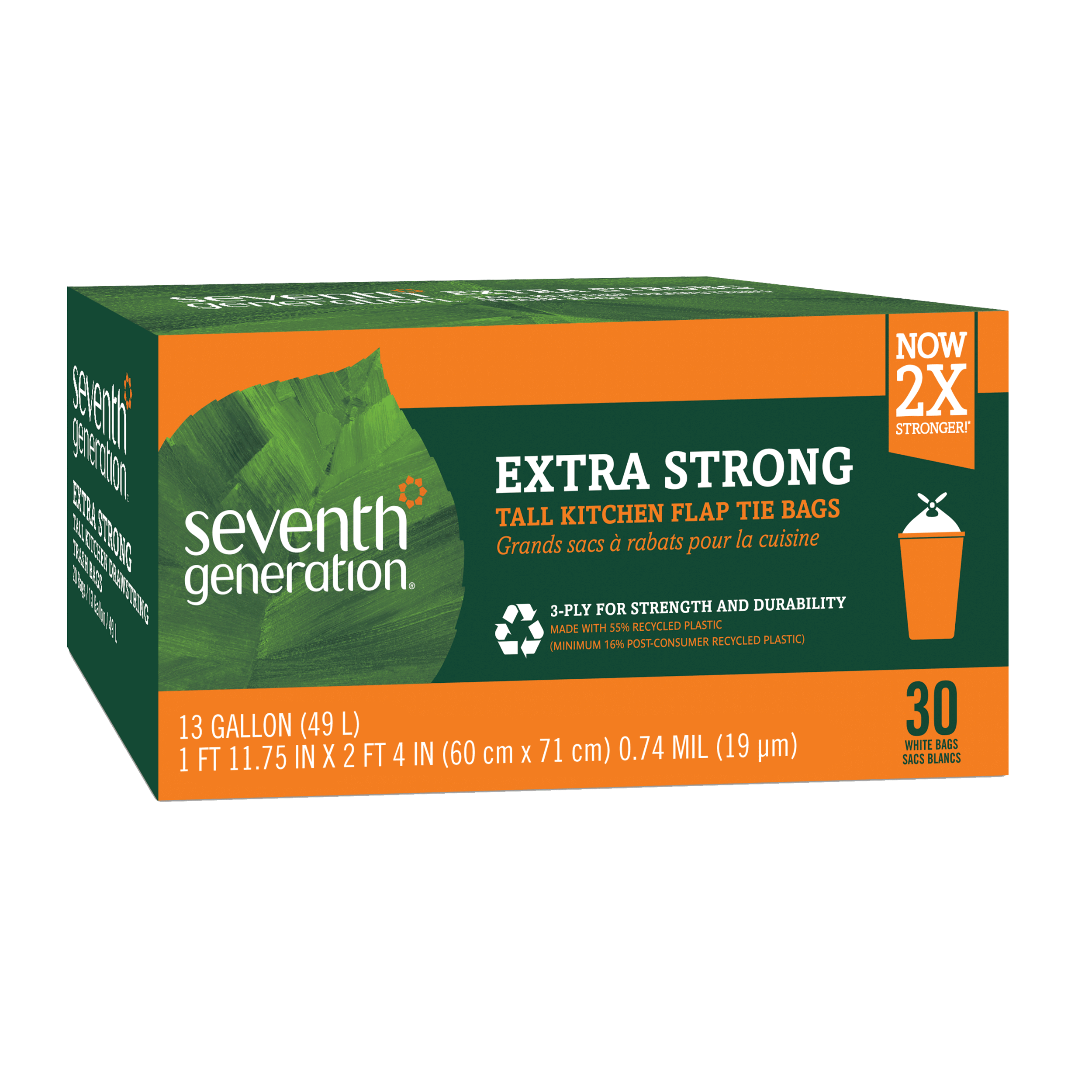 Extra Strong Tall Kitchen Flap Tie Trash Bags for Daily Kitchen Use - 13 gallon