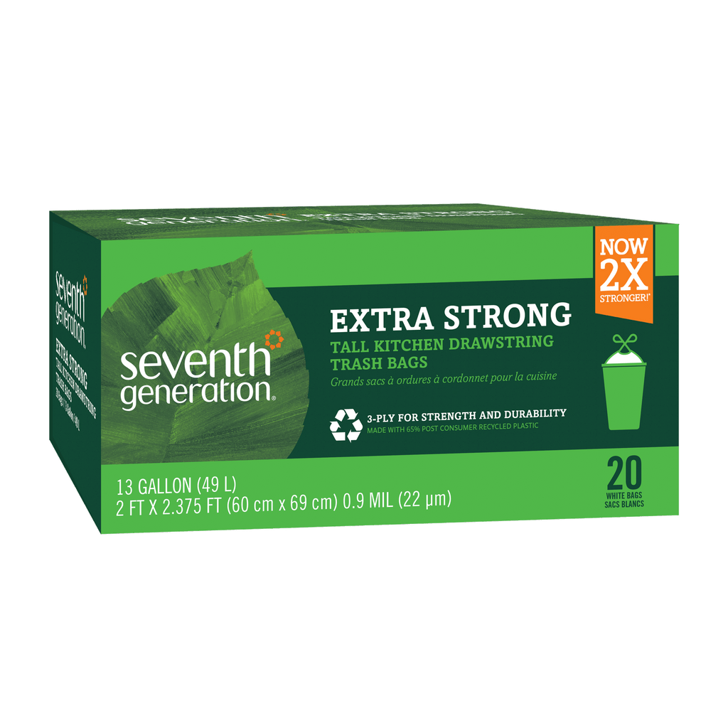 Extra Strong Tall Kitchen Drawstring Trash Bags for Daily Kitchen Use - 13 gallon