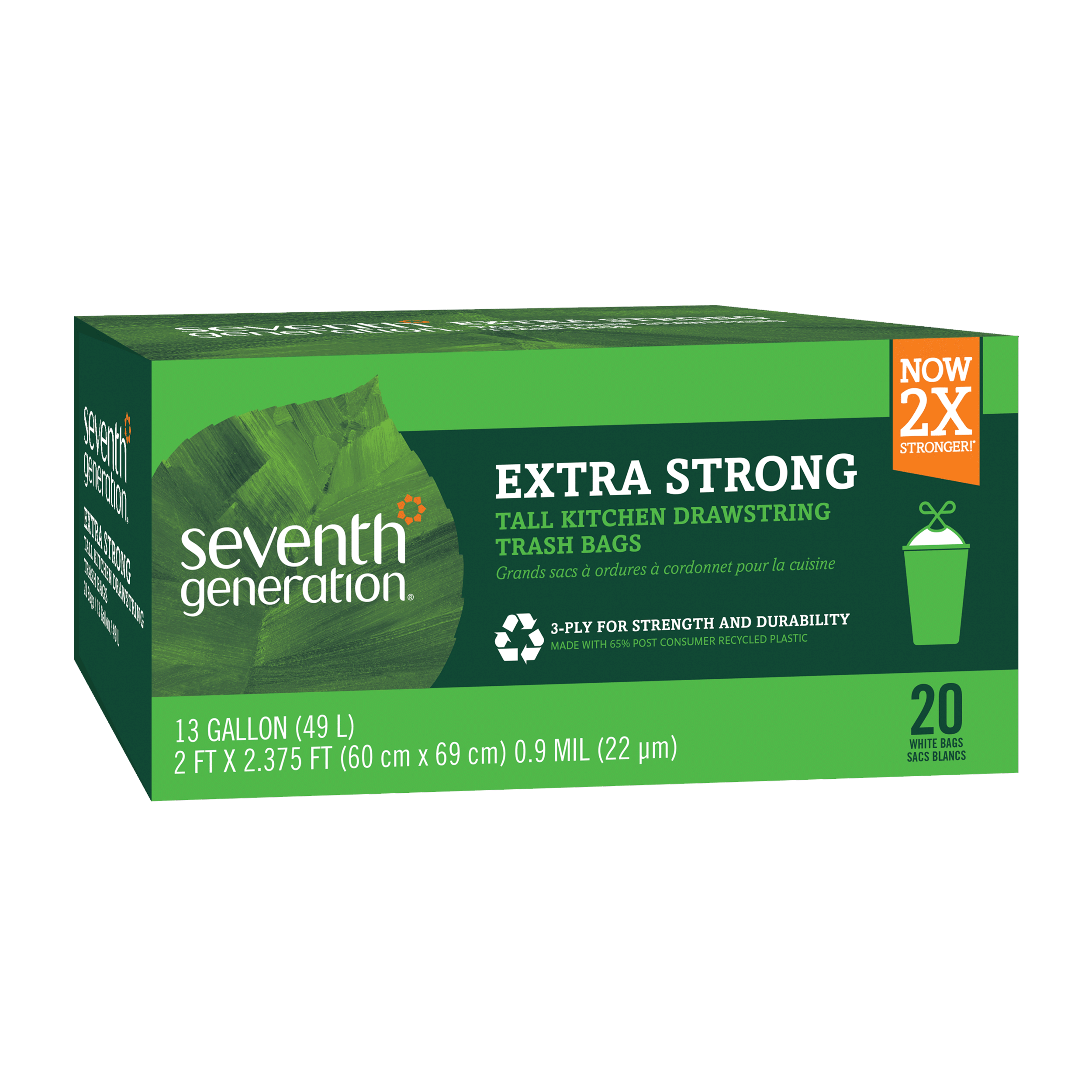 Extra Strong Tall Kitchen Drawstring Trash Bags for Daily Kitchen Use - 13 gallon