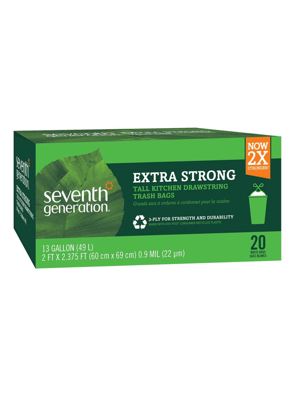 Extra Strong Tall Kitchen Drawstring Trash Bags for Daily Kitchen Use - 13 gallon