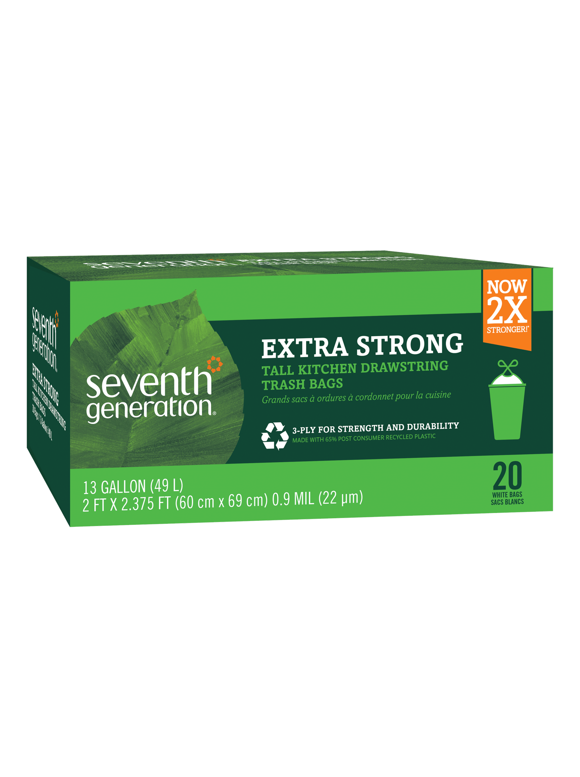 Extra Strong Tall Kitchen Drawstring Trash Bags for Daily Kitchen Use - 13 gallon