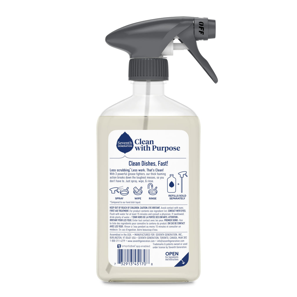 Foaming Dish Spray for Kitchen Cleanup - Free & Clear