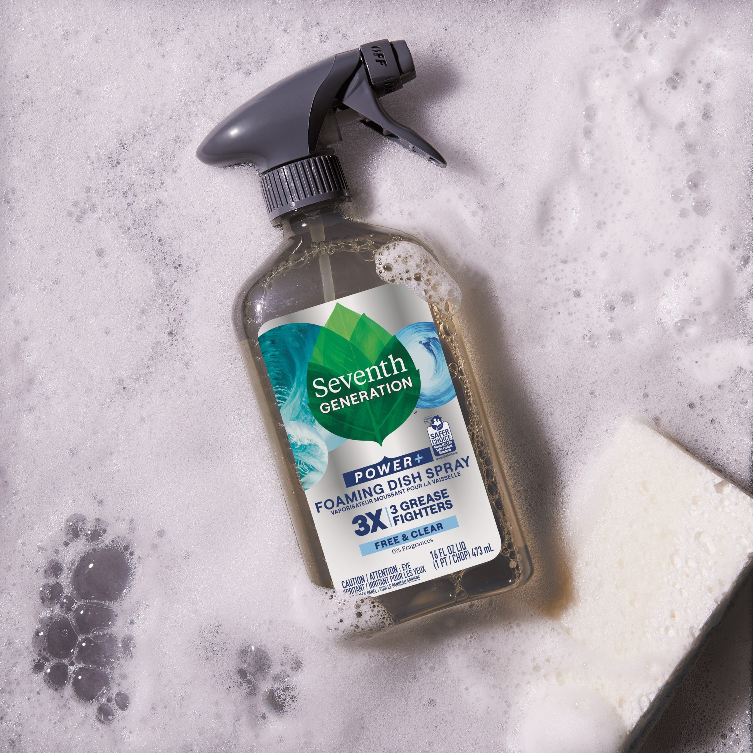 Foaming Dish Spray for Kitchen Cleanup - Free & Clear