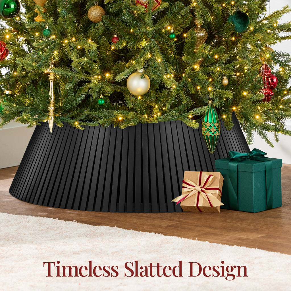 Christmas Tree Collar Solid Wood Slatted Tree Accessory - 36in