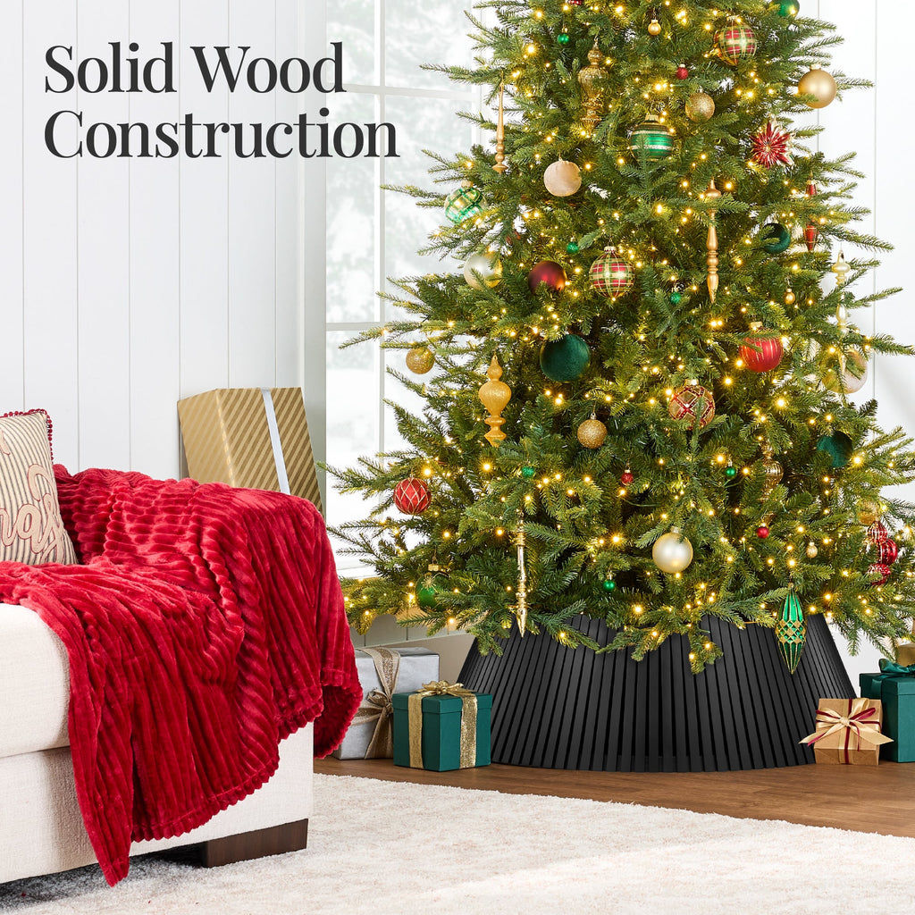Christmas Tree Collar Solid Wood Slatted Tree Accessory - 36in
