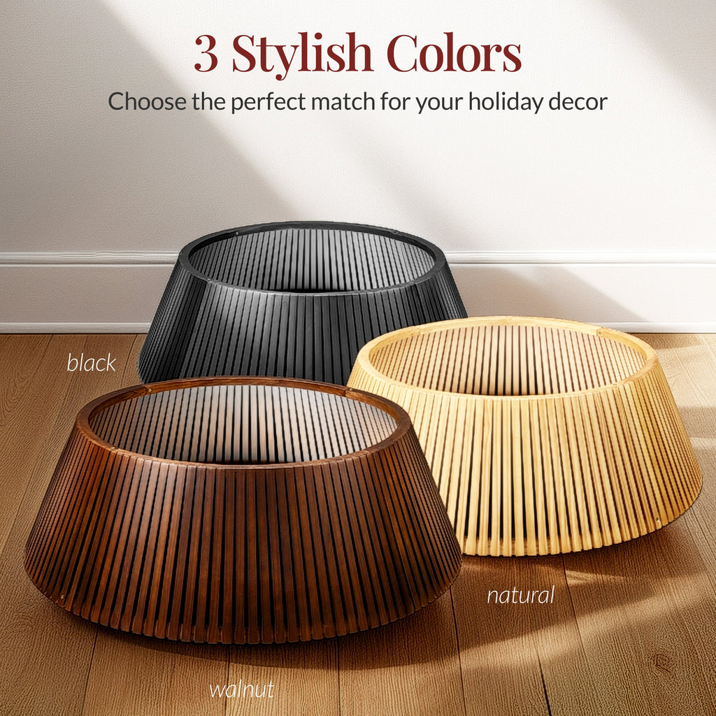 Christmas Tree Collar Solid Wood Slatted Tree Accessory - 36in