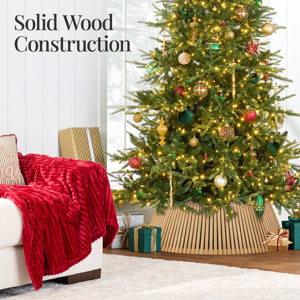 Christmas Tree Collar Solid Wood Slatted Tree Accessory - 42in