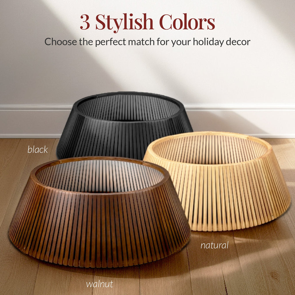 Christmas Tree Collar Solid Wood Slatted Tree Accessory - 42in