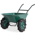 Dual-Wheel Wheelbarrow w/Built in Stand 500lb Capacity Extra Large Wheels