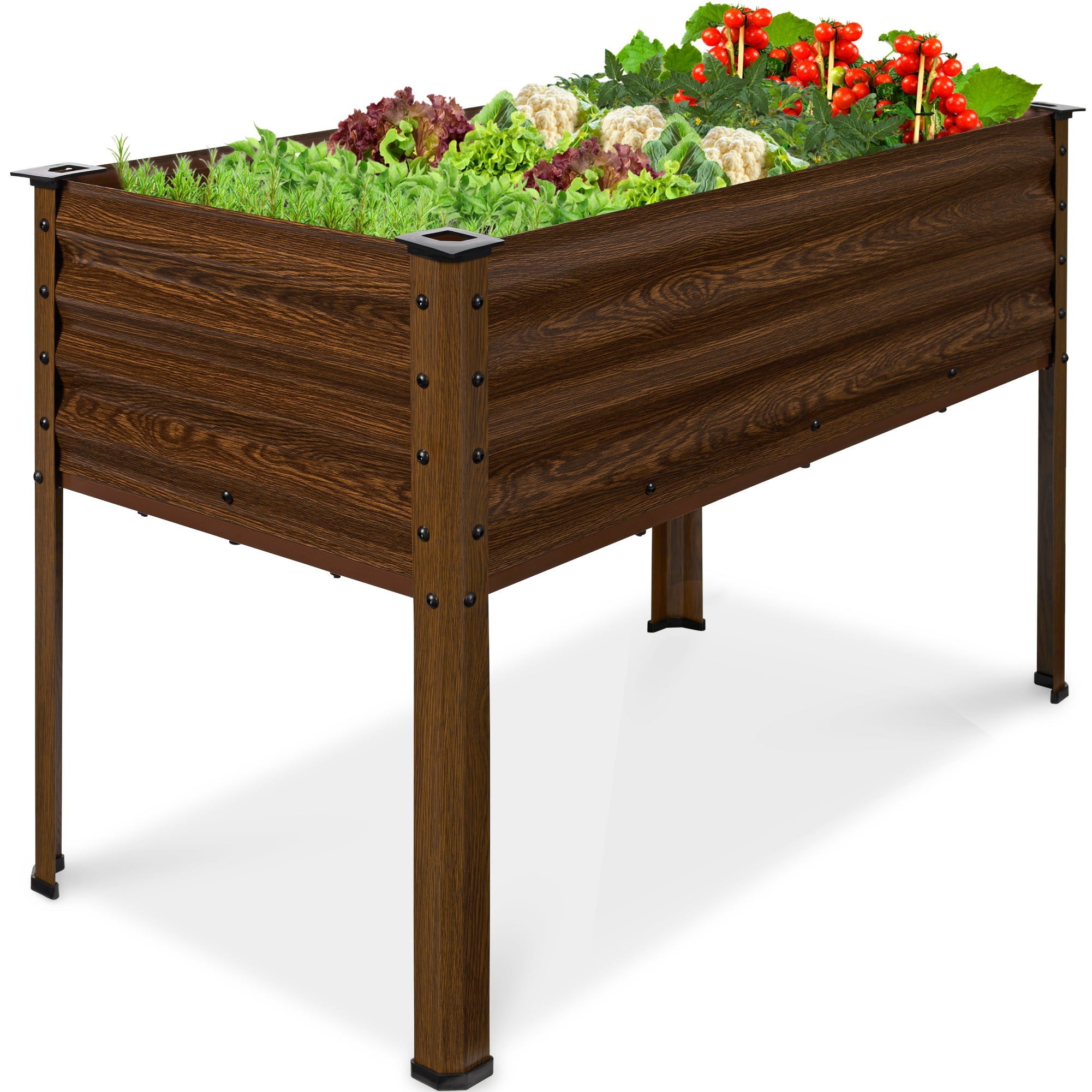 Elevated Galvanized Metal Garden Bed w/ Corner Protectors - 48x24x30in