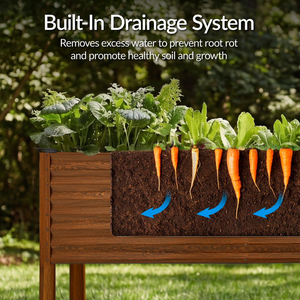 Elevated Galvanized Metal Garden Bed w/ Corner Protectors - 72x24x30in