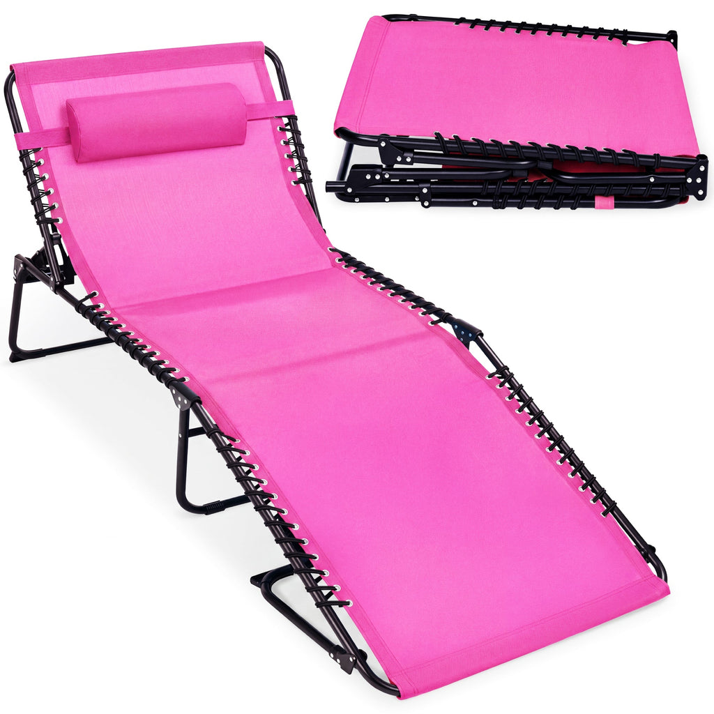 Extra Wide Patio Chaise Lounge Chair Portable Folding Recliner