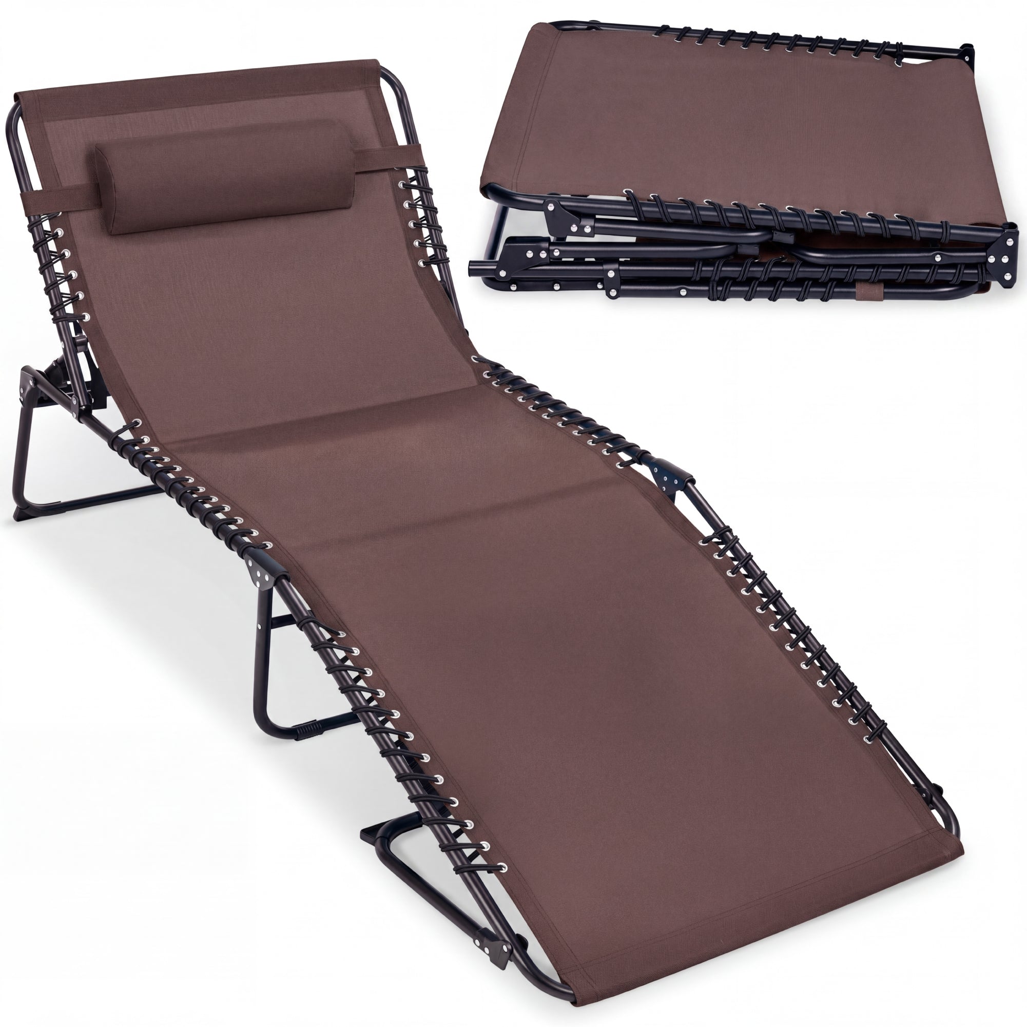 Extra Wide Patio Chaise Lounge Chair Portable Folding Recliner