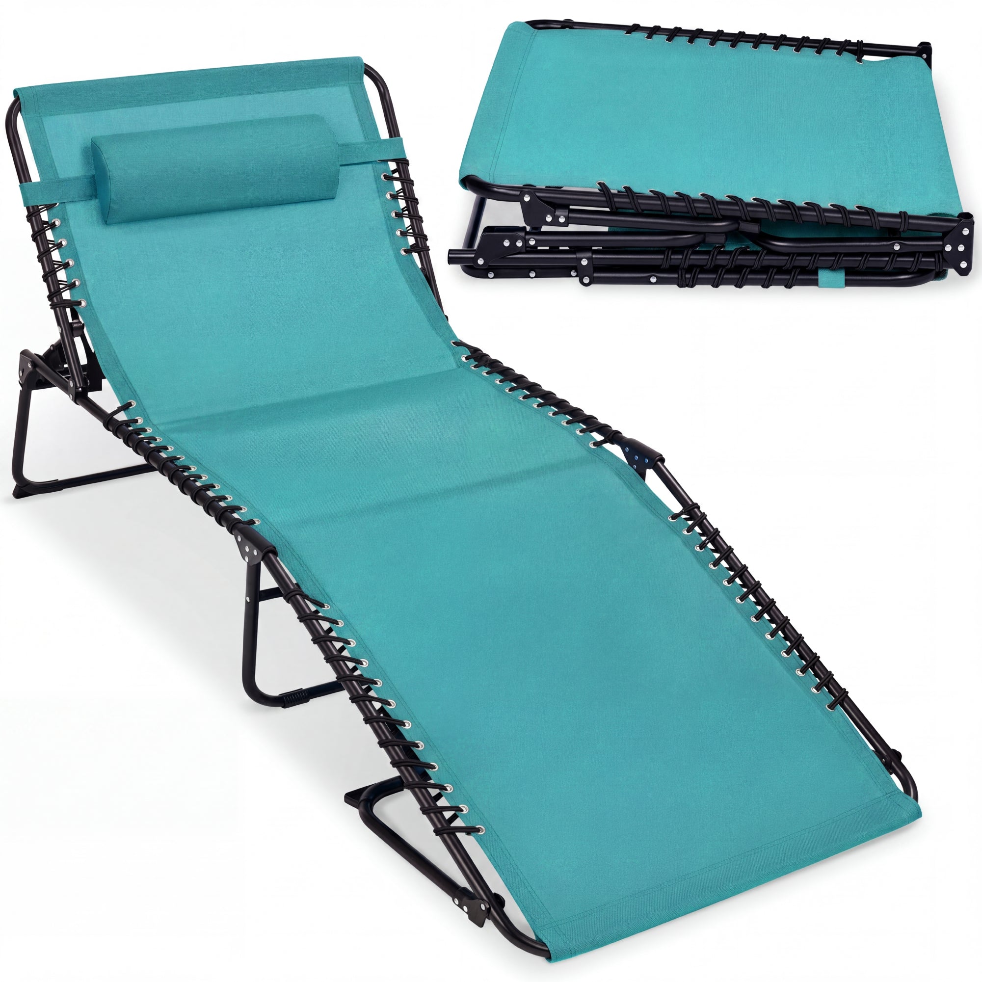 Extra Wide Patio Chaise Lounge Chair Portable Folding Recliner
