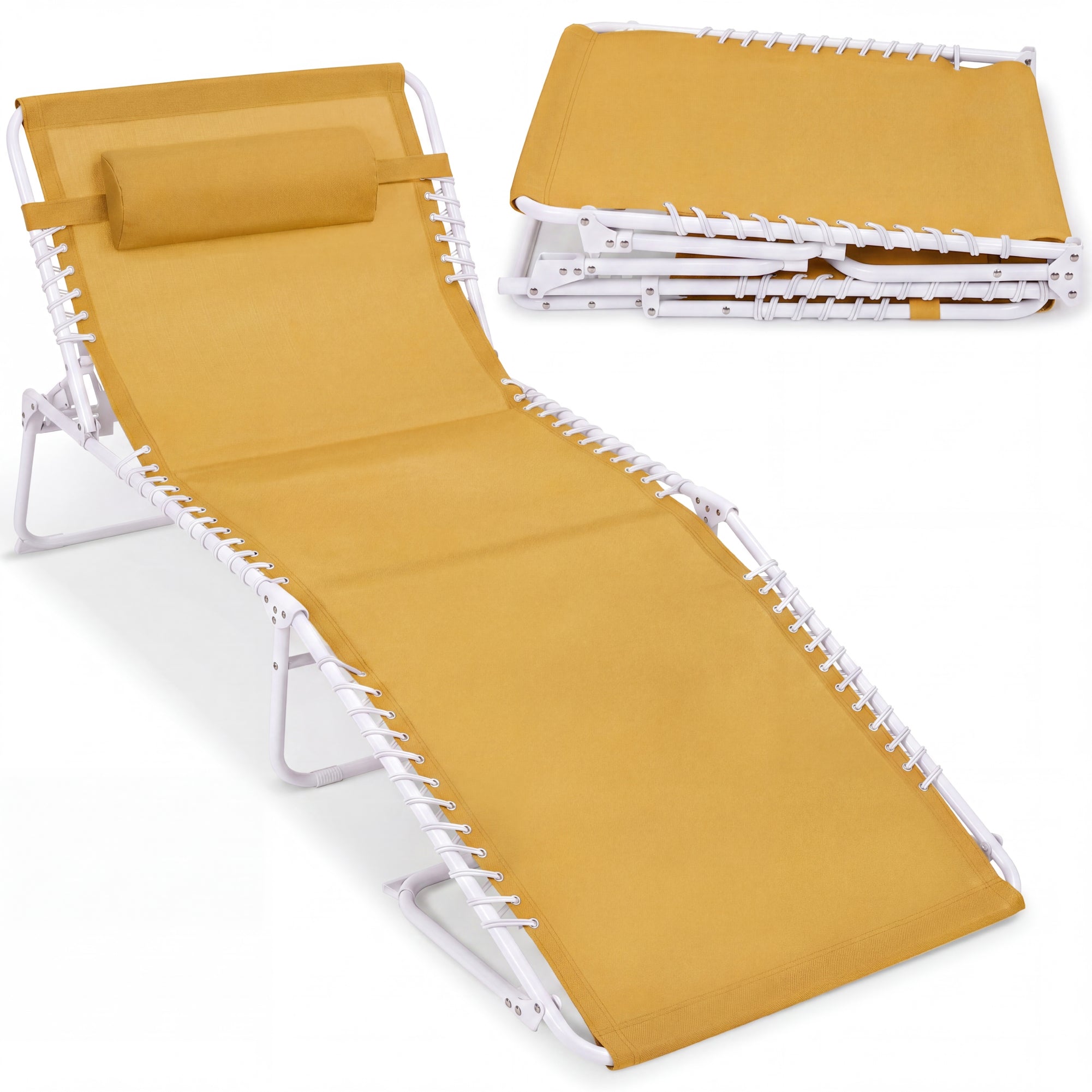 Extra Wide Patio Chaise Lounge Chair Portable Folding Recliner