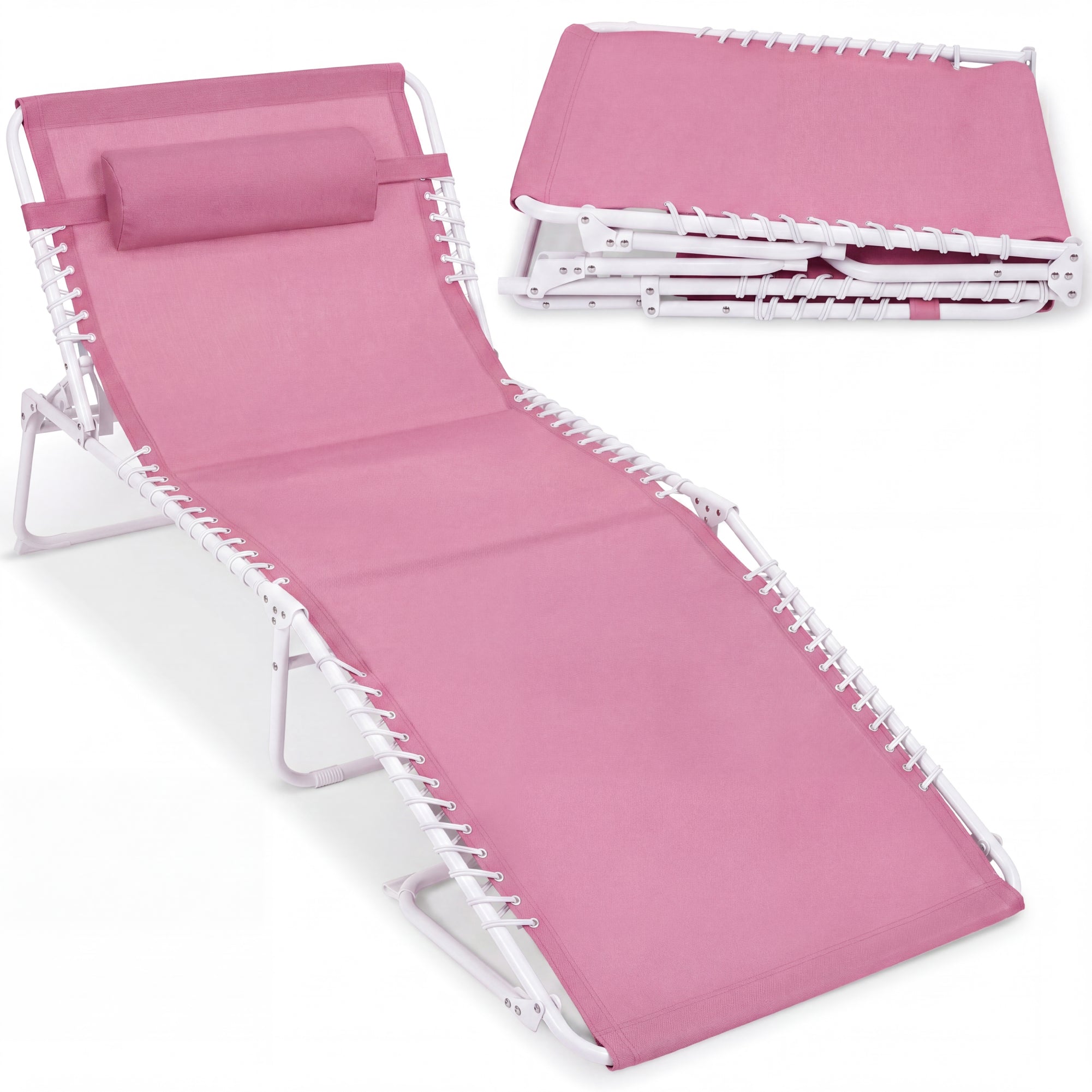 Extra Wide Patio Chaise Lounge Chair Portable Folding Recliner