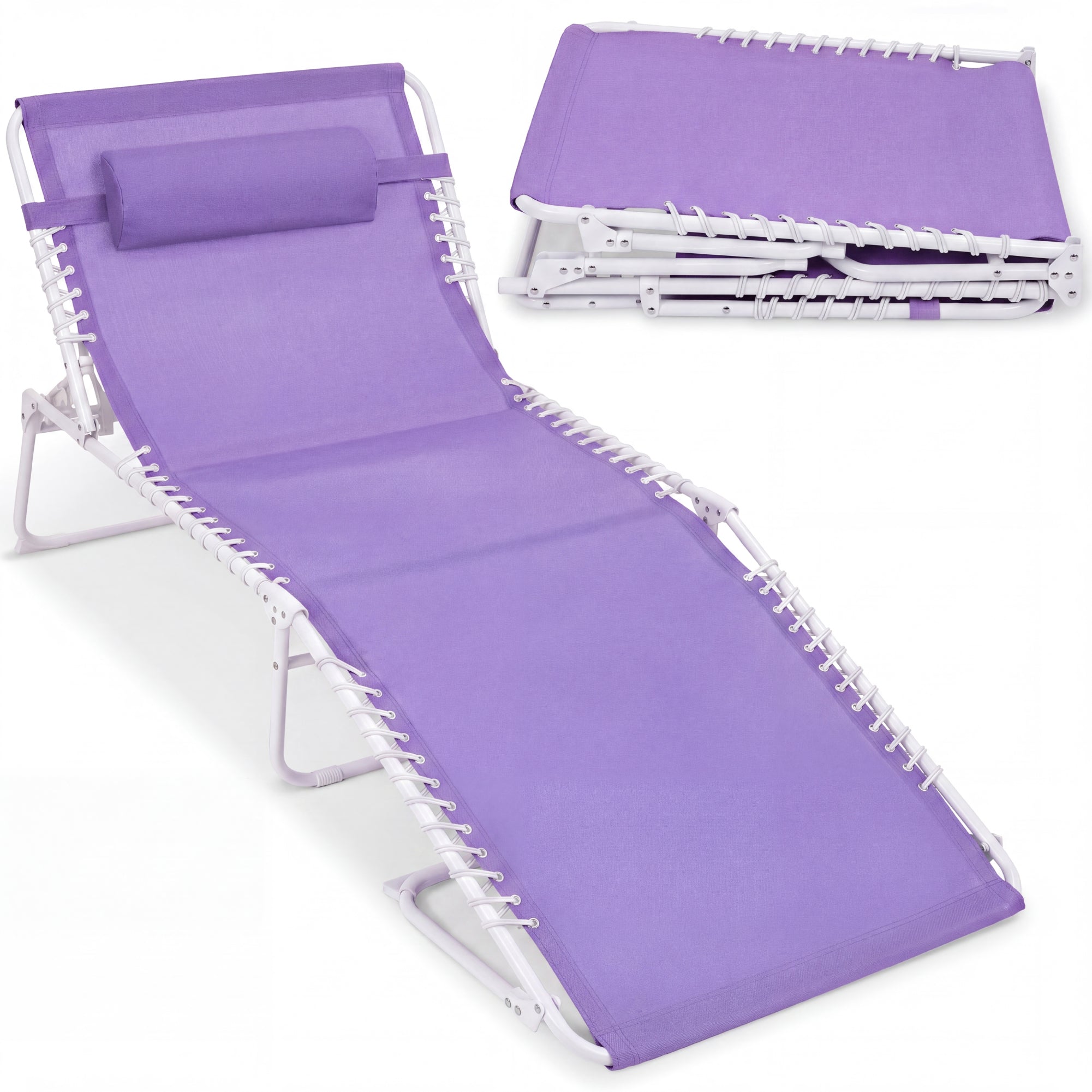 Extra Wide Patio Chaise Lounge Chair Portable Folding Recliner