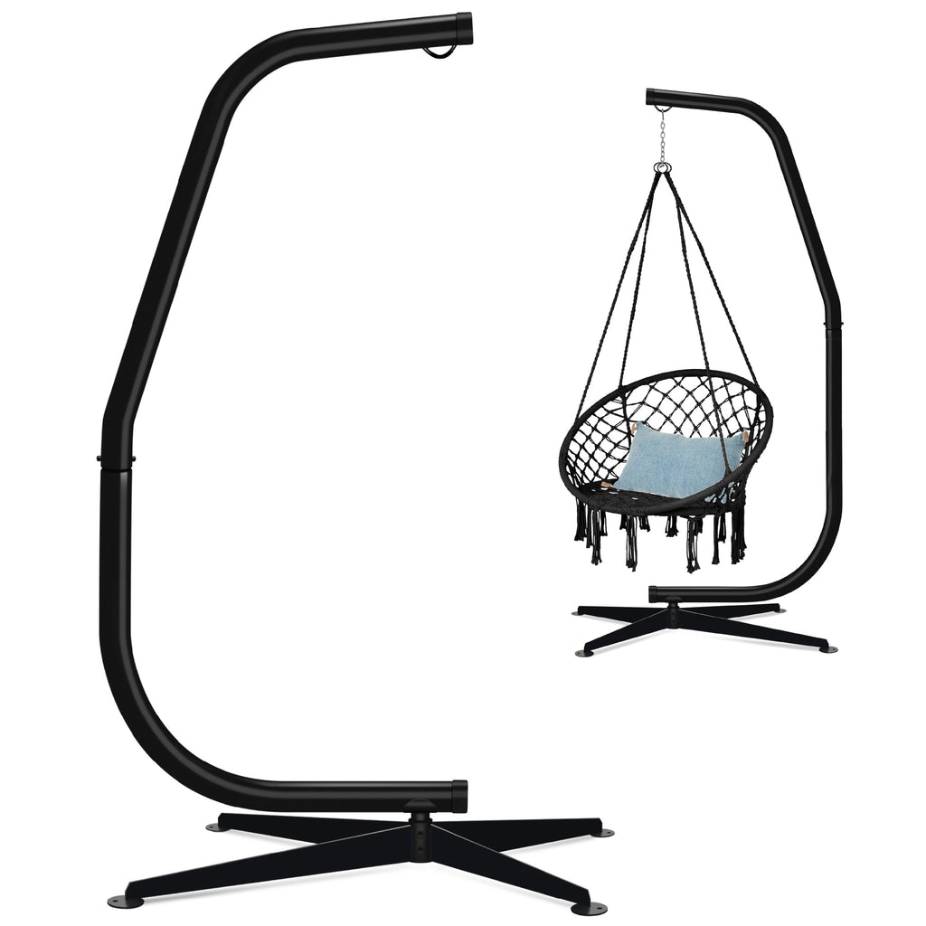 Curved Hanging Hammock C-Stand w/ All-Weather Steel Frame - Stand Only