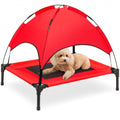 Elevated Cooling Dog Bed Outdoor Pet Cot w/ Canopy Carry Bag - 30in