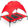Elevated Cooling Dog Bed Outdoor Pet Cot w/ Canopy Carry Bag - 48in