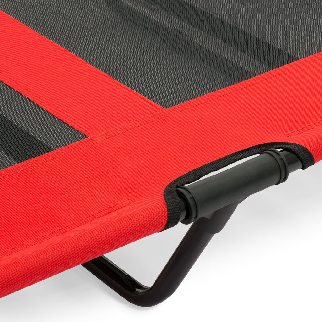 Elevated Cooling Dog Bed Outdoor Pet Cot w/ Canopy Carry Bag - 48in