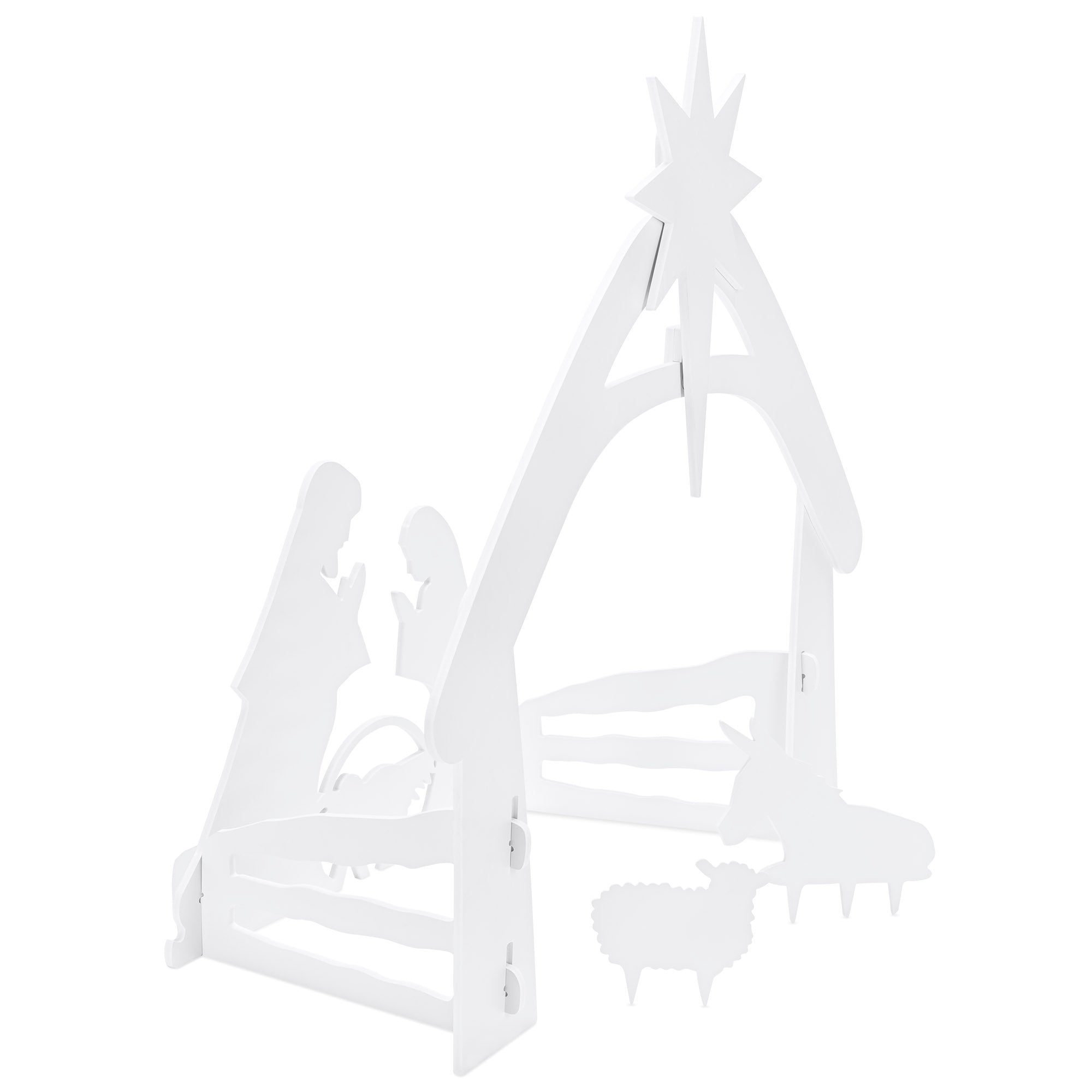 Christmas Nativity Scene Yard Decoration w/ Water Resistant PVC