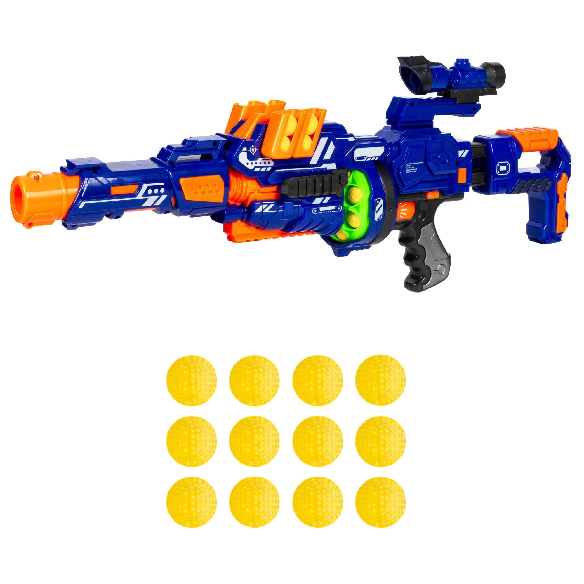 Electric Soft Foam Ball Long-Distance Blaster Toy w/ Barrel Extension Bipod