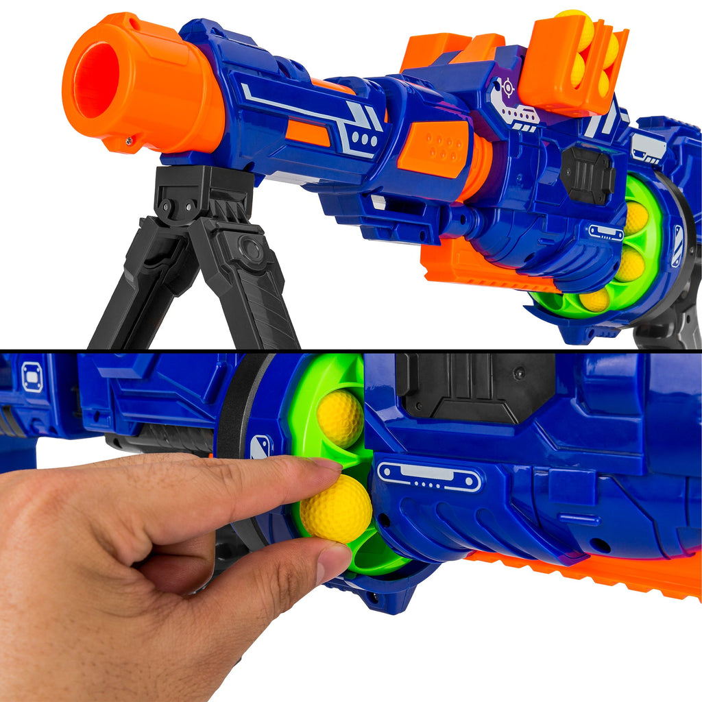 Electric Soft Foam Ball Long-Distance Blaster Toy w/ Barrel Extension Bipod