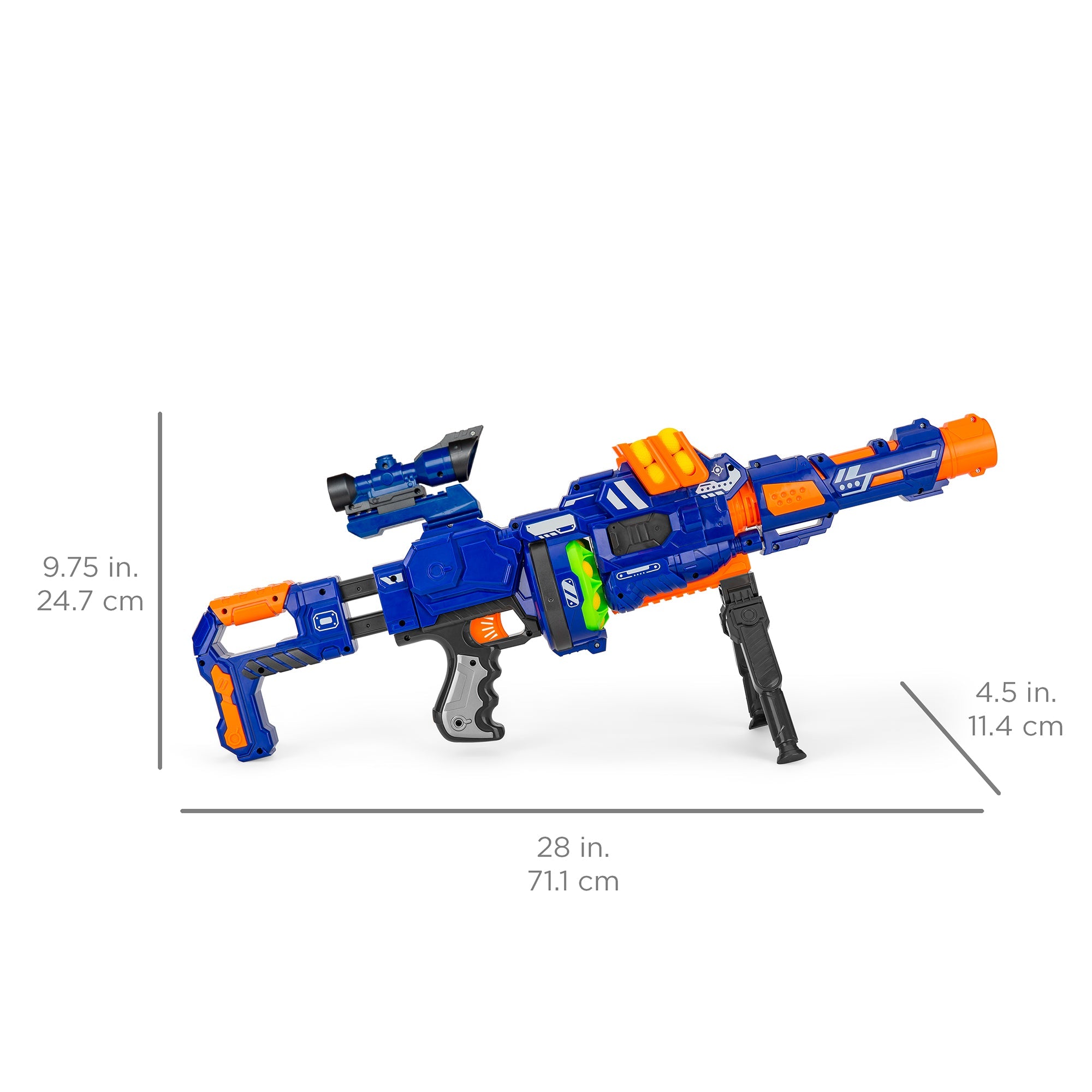 Electric Soft Foam Ball Long-Distance Blaster Toy w/ Barrel Extension Bipod