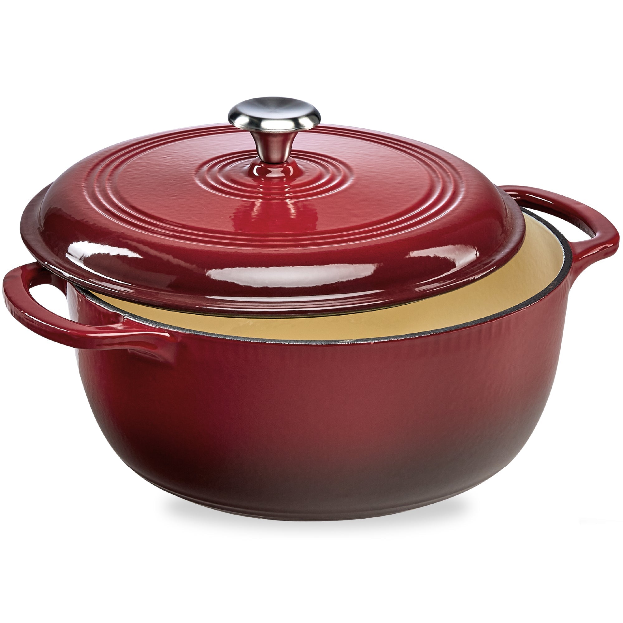 Cast-Iron Dutch Oven Kitchen Cookware w/ Enamel Handles - 7.5qt