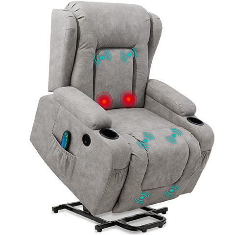 Electric Power Lift Recliner Massage Chair w/ Heat USB Port Cupholders