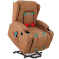 Electric Power Lift Recliner Massage Chair w/ Heat USB Port Cupholders