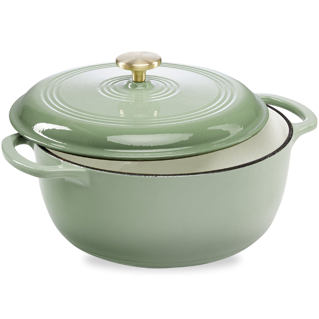 Cast-Iron Dutch Oven Kitchen Cookware w/ Enamel Handles - 7.5qt