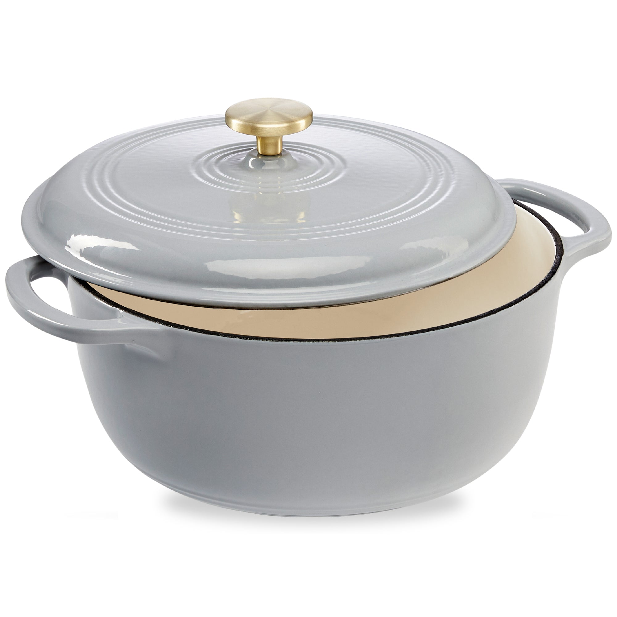 Cast-Iron Dutch Oven Kitchen Cookware w/ Enamel Handles - 7.5qt