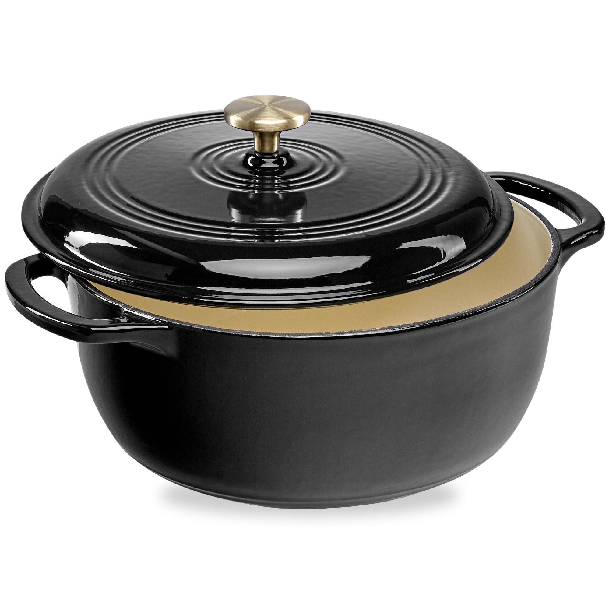 Cast-Iron Dutch Oven Kitchen Cookware w/ Enamel Handles - 7.5qt
